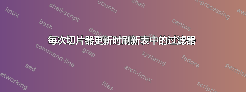 每次切片器更新时刷新表中的过滤器