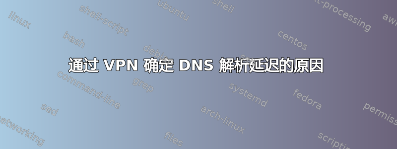 通过 VPN 确定 DNS 解析延迟的原因