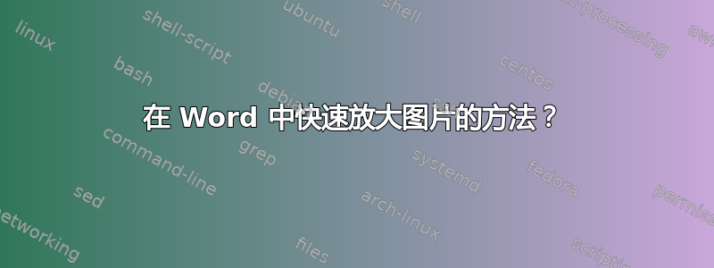 在 Word 中快速放大图片的方法？