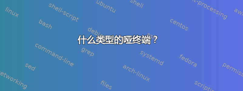 什么类型的哑终端？ 