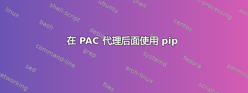 在 PAC 代理后面使用 pip