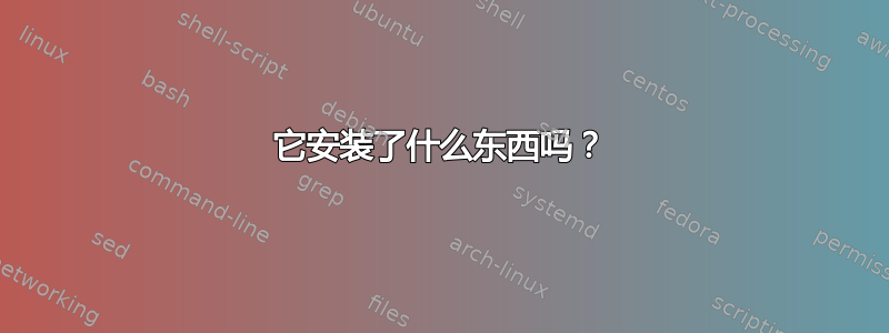 它安装了什么东西吗？