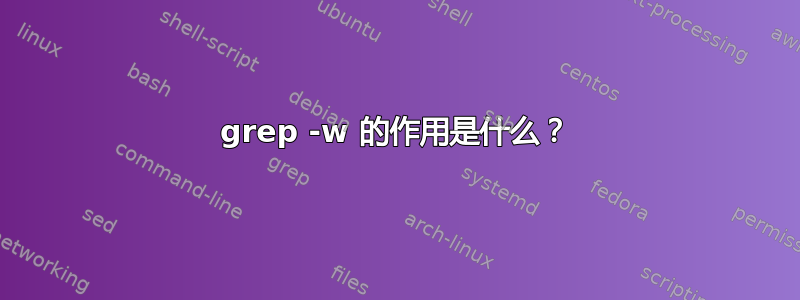 grep -w 的作用是什么？