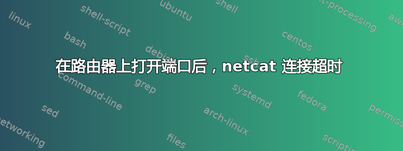 在路由器上打开端口后，netcat 连接超时