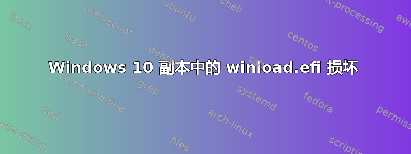 Windows 10 副本中的 winload.efi 损坏