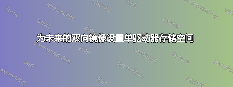 为未来的双向镜像设置单驱动器存储空间