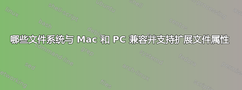 哪些文件系统与 Mac 和 PC 兼容并支持扩展文件属性