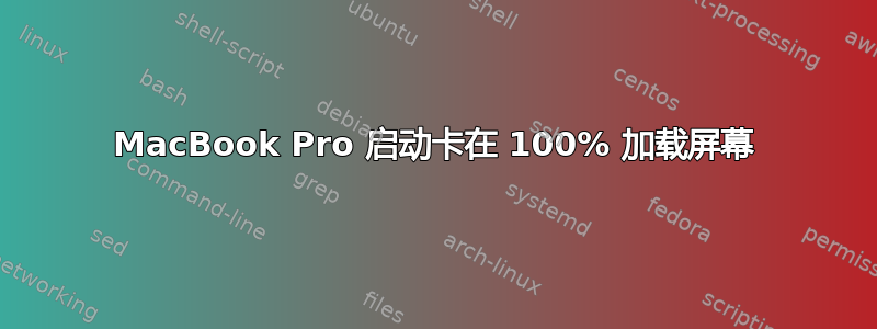 MacBook Pro 启动卡在 100% 加载屏幕