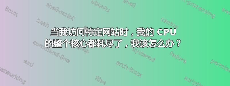 当我访问特定网站时，我的 CPU 的整个核心都耗尽了，我该怎么办？