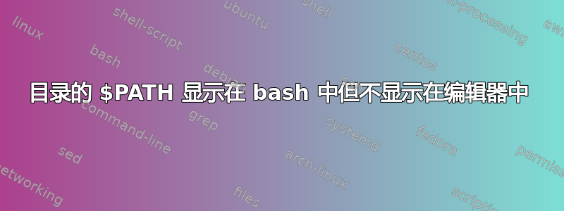 目录的 $PATH 显示在 bash 中但不显示在编辑器中