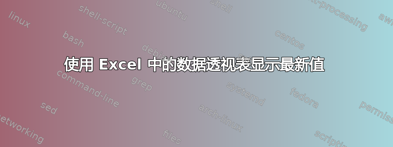 使用 Excel 中的数据透视表显示最新值