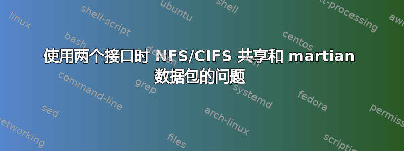 使用两个接口时 NFS/CIFS 共享和 martian 数据包的问题