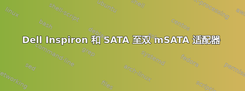 Dell Inspiron 和 SATA 至双 mSATA 适配器