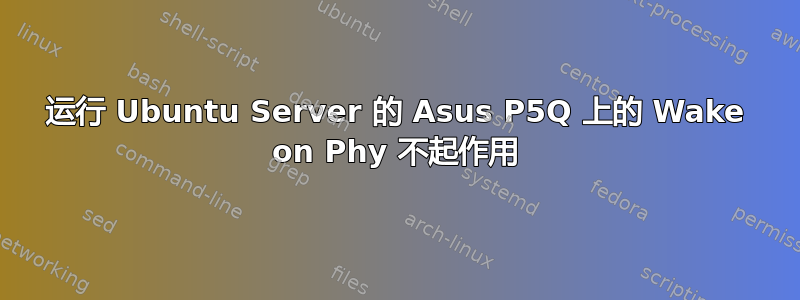 运行 Ubuntu Server 的 Asus P5Q 上的 Wake on Phy 不起作用