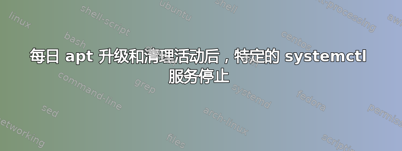 每日 apt 升级和清理活动后，特定的 systemctl 服务停止