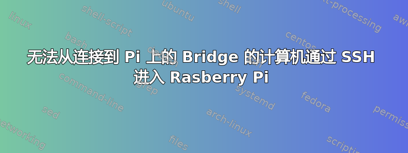 无法从连接到 Pi 上的 Bridge 的计算机通过 SSH 进入 Rasberry Pi