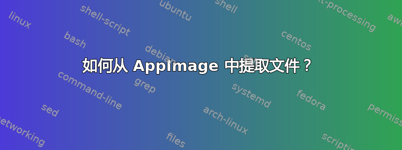 如何从 AppImage 中提取文件？