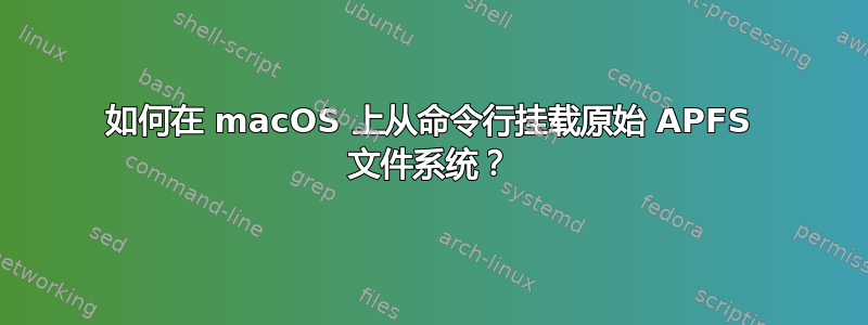 如何在 macOS 上从命令行挂载原始 APFS 文件系统？