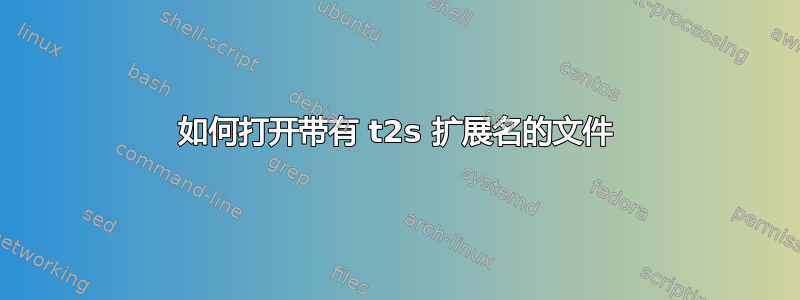 如何打开带有 t2s 扩展名的文件