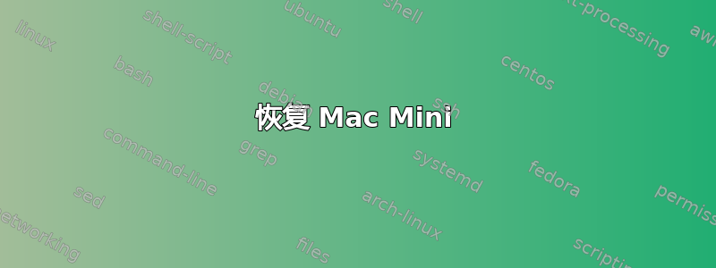 恢复 Mac Mini