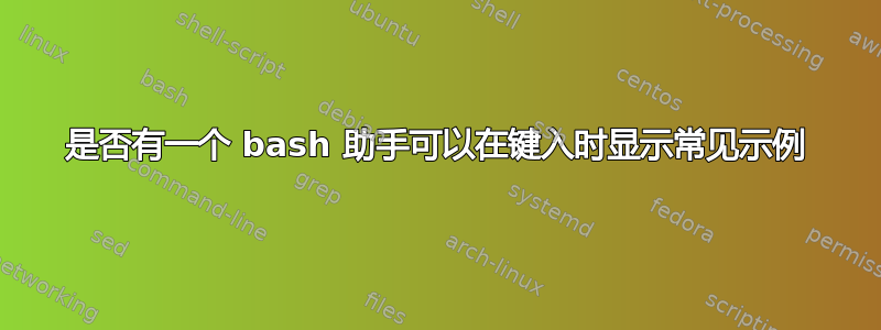 是否有一个 bash 助手可以在键入时显示常见示例