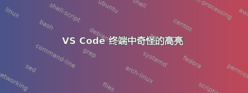 VS Code 终端中奇怪的高亮