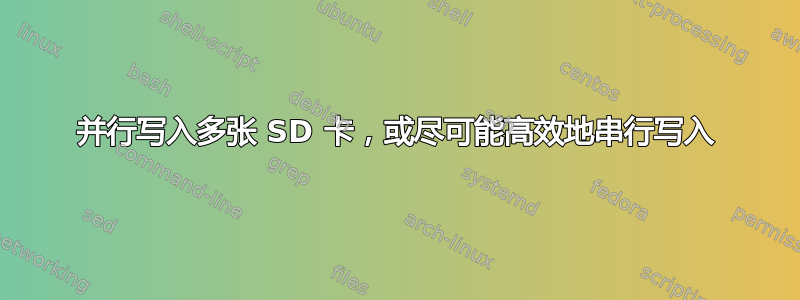 并行写入多张 SD 卡，或尽可能高效地串行写入