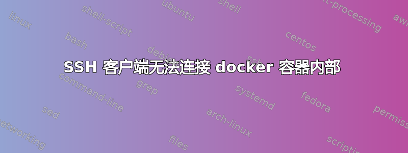 SSH 客户端无法连接 docker 容器内部