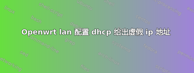 Openwrt lan 配置 dhcp 给出虚假 ip 地址