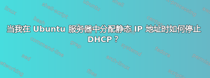 当我在 Ubuntu 服务器中分配静态 IP 地址时如何停止 DHCP？