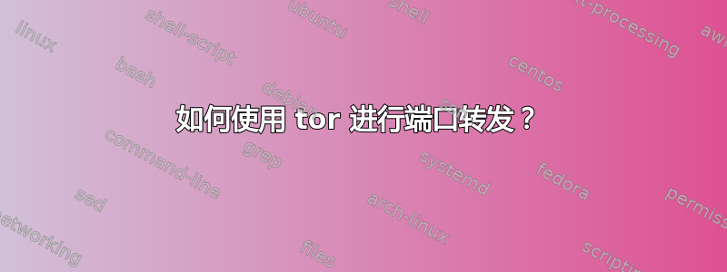 如何使用 tor 进行端口转发？