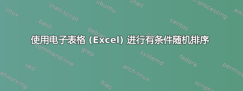 使用电子表格 (Excel) 进行有条件随机排序