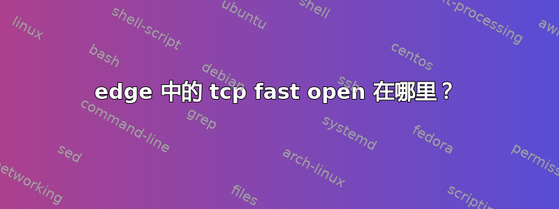 edge 中的 tcp fast open 在哪里？