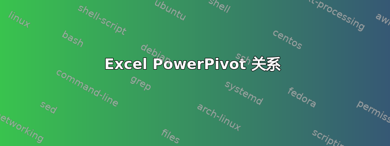 Excel PowerPivot 关系