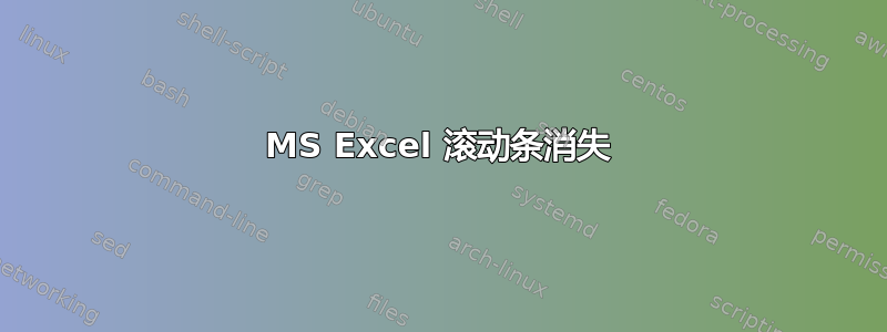 MS Excel 滚动条消失