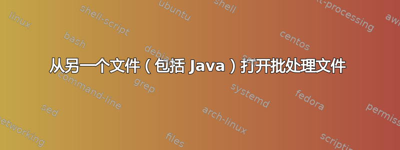 从另一个文件（包括 Java）打开批处理文件