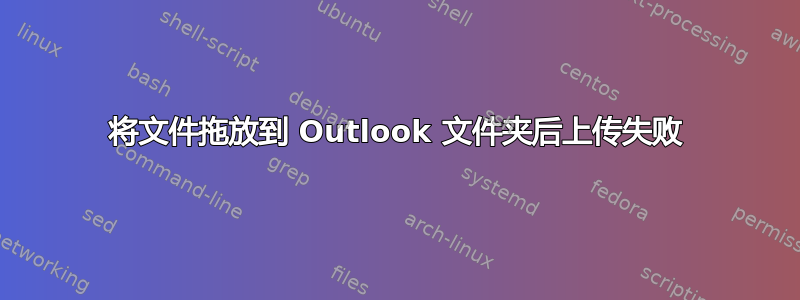 将文件拖放到 Outlook 文件夹后上传失败