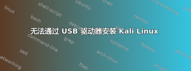 无法通过 USB 驱动器安装 Kali Linux