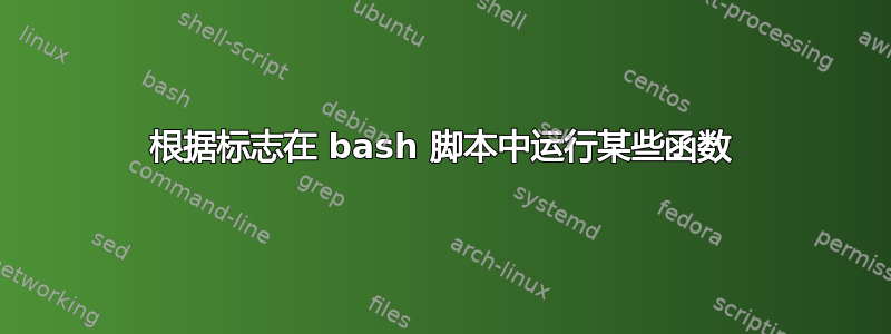 根据标志在 bash 脚本中运行某些函数