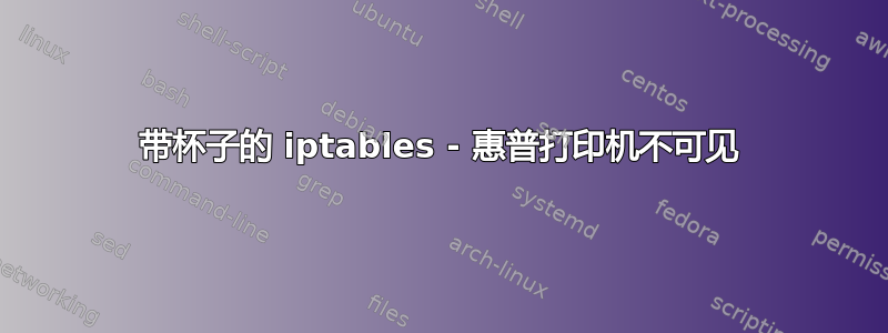 带杯子的 iptables - 惠普打印机不可见