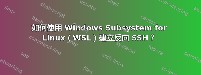 如何使用 Windows Subsystem for Linux（WSL）建立反向 SSH？