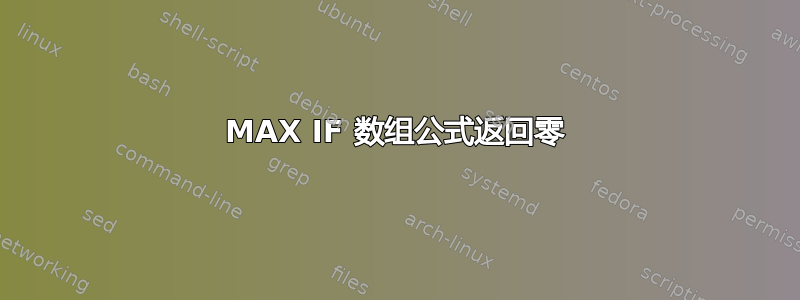 MAX IF 数组公式返回零