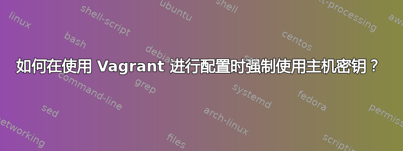 如何在使用 Vagrant 进行配置时强制使用主机密钥？