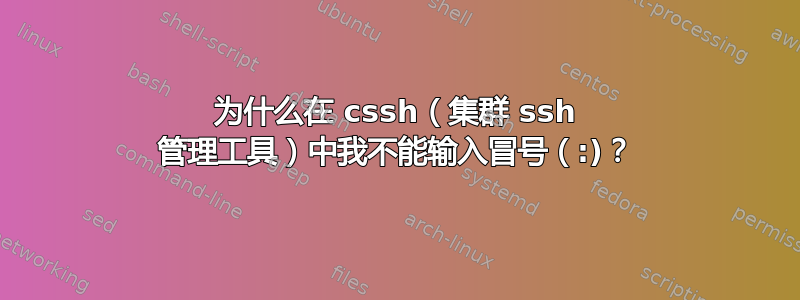 为什么在 cssh（集群 ssh 管理工具）中我不能输入冒号（:)？