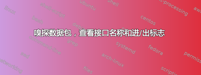 嗅探数据包，查看接口名称和进/出标志