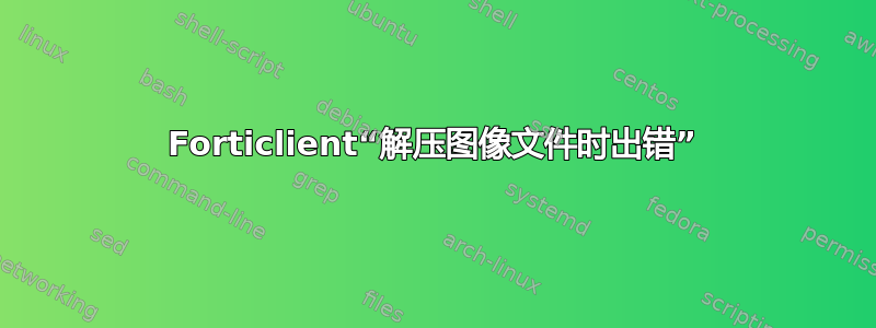 Forticlient“解压图像文件时出错”