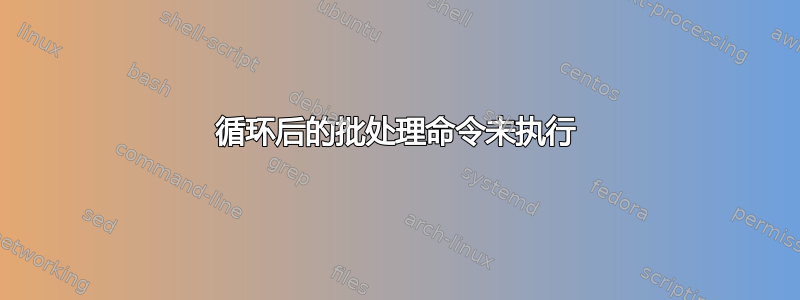 循环后的批处理命令未执行