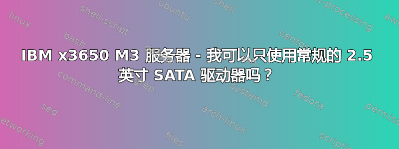 IBM x3650 M3 服务器 - 我可以只使用常规的 2.5 英寸 SATA 驱动器吗？