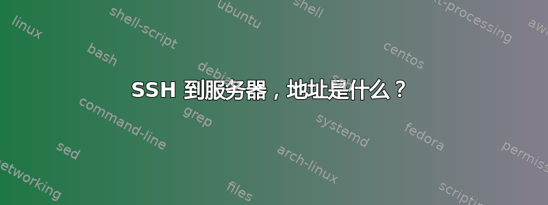 SSH 到服务器，地址是什么？