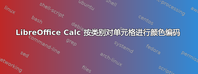 LibreOffice Calc 按类别对单元格进行颜色编码